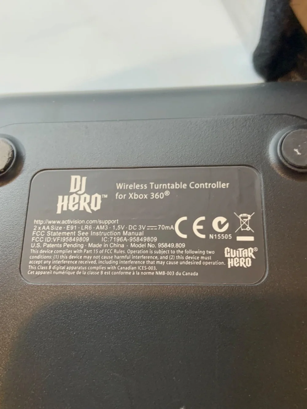 Vintage DJ Hero XBOX 360 Wireless Turntable Controller Untested AS IS For Parts